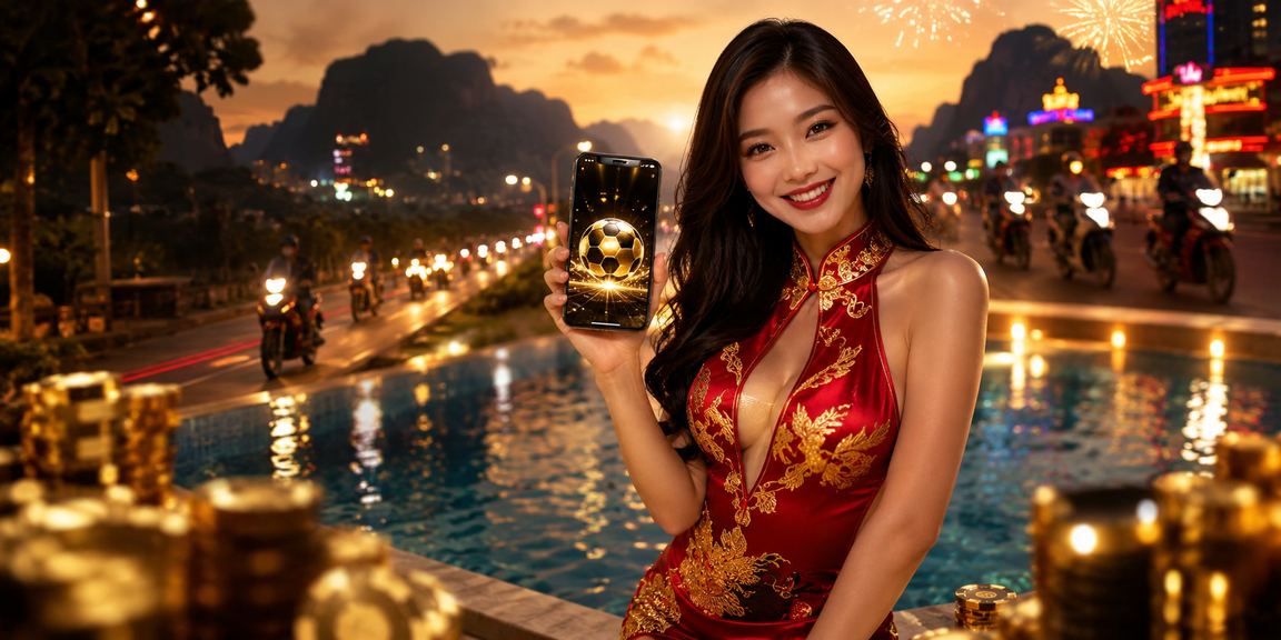 Khung cảnh cá cược bóng đá Ninh Bình phong cách neon
